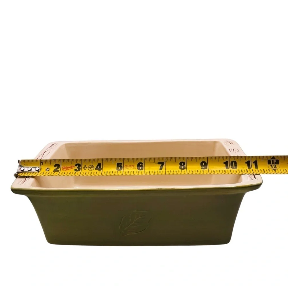 Tastefully Simple Olive Green Host Collection Bread Loaf Pan 11